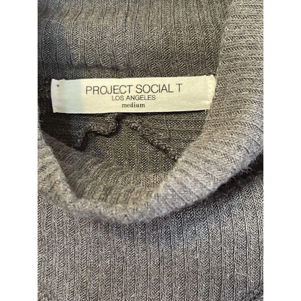 Project Social T Women's Sweater Gray Long Sleeve Minimal Lagenlook Size M - Picture 4 of 7